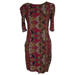 Bel Kazan Sheath Fall Dress XS Made In Bali with Pockets Ethically Conscious